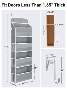 Organisateur de rangement suspendu robuste pour placard, à suspendre sur la porte, avec 10 poches, vente en gros d'usine - Product Image 5
