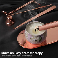 Vente en gros d'accessoires pour bougies mèche en or rose gravée coupe-bougie et éteignoir de bougie coupe-mèche