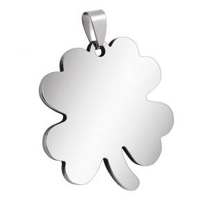 Pendentif en acier trèfle à quatre feuilles, élégants charms raffinés pour collections de bijoux - Product Image 1
