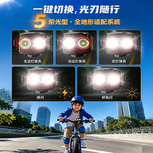 Solar Bike Front <b>Light</b> Led Rechargeable Waterproof Cycling Flashlight With Solar Panel - Product Image 4