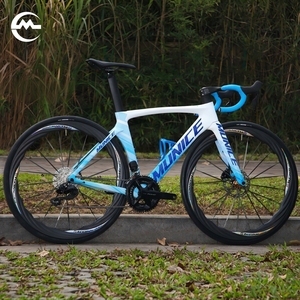 Vélo de route aérodynamique Munice R1 T800 en carbone, transmission Di2, 24 vitesses, frein à disque hydraulique, poids ordinaire 7,6 kg, ultraléger, course professionnelle - Product Image 1