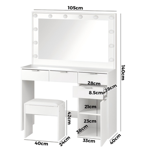 Hiện đại sơn mài trắng bàn trang điểm thiết lập gỗ phòng ngủ cô gái tủ quần áo trang điểm Vanity với gương và ghế - Product Image 6