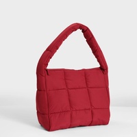 Großhandel Maßgefertigte Wasserdichte Weiche Gesteppte Daunentasche Tragbare Personalisierte Diamant-Damen-Schultertasche Mit Mini-Beutel