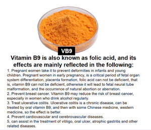 El mejor precio, vitamina B9 CAS 59-30-3, suplemento de materia prima, vitamina B9, polvo de ácido fólico - Product Image 2