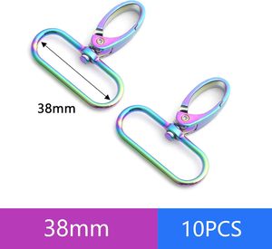 Metal Rainbow Swivel <b>Snaps</b> <b>Hooks</b> With Rainbow D Rings And Tri Glides Rainbow Purse Hardware Slide Buckles - Product Image 2
