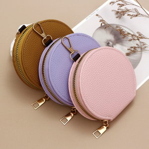 Phổ Biến Phụ Nữ Vòng Ví Nhỏ PU Da Chủ Thẻ Túi Dây Kéo Đồng Xu Ví Cô Gái Tiền Túi Với Chuỗi - Product Image 2