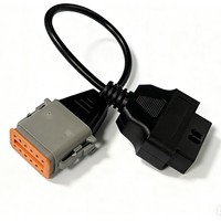 Cable adaptador DT06-12S Deutsch de 12 pines a OBD2 de 16 pines, arnés de diagnóstico de alta resistencia