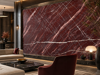 Dalles de marbre rouge Amarone polies, à jointure apparente, pour murs décoratifs, encadrements de cheminées, plans de toilette, dessus de table à manger