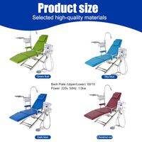 Silla Dental Plegable Portátil que Ahorra Espacio, Silla de Examen Oral Móvil Ligera con Bandeja para Instrumentos y Lámpara