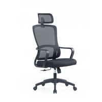 Chaise de bureau ergonomique de luxe pivotante avec appui-tête réglable et siège en maille