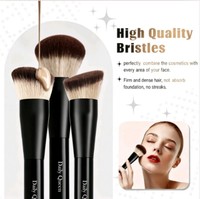 DailyQueen – Nouvel ensemble de 25 pinceaux de maquillage de luxe avec strass, pinceau éventail, poils synthétiques doux, manche en bois, pour visage et yeux, logo personnalisé disponible