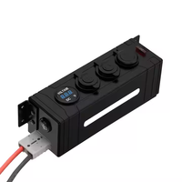 Mini caja de distribución de energía de 12V, 1 interruptor de Control, 1 enchufe de cargador USB, 1 encendedor de cigarrillos, 1 voltímetro, Control de interruptor conveniente
