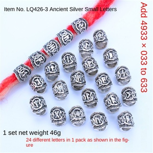 24pcs cổ điển hợp kim kim loại hạt tóc giả trang trí DIY lỗ lớn đính cườm trang sức phụ kiện bẩn Braid Phong Cách lấy cảm hứng Viking - Product Image 3