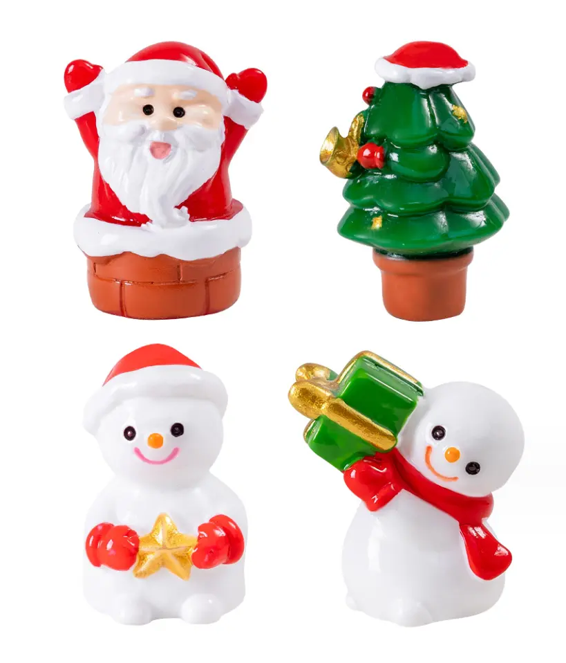 DIY Paisagem Natal Estilo Miniature Ornament Kits Set resina estatueta xmas gift box árvores boneco de neve casa aldeia veados santa