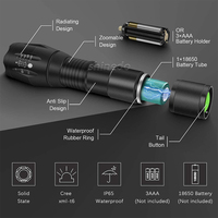 Lampe Torche LED Puissante 1200-5000 Lumens, Lampe de Poche Extérieure Étanche et Zoomable XML T6/P50/P70