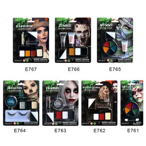 Kit de peinture de visage de sorcière et de clown d'<span class=keywords><strong>Halloween</strong></span> avec <span class=keywords><strong>maquillage</strong></span> SFX non toxique de faux sang pour enfants et adultes - Product Image 1