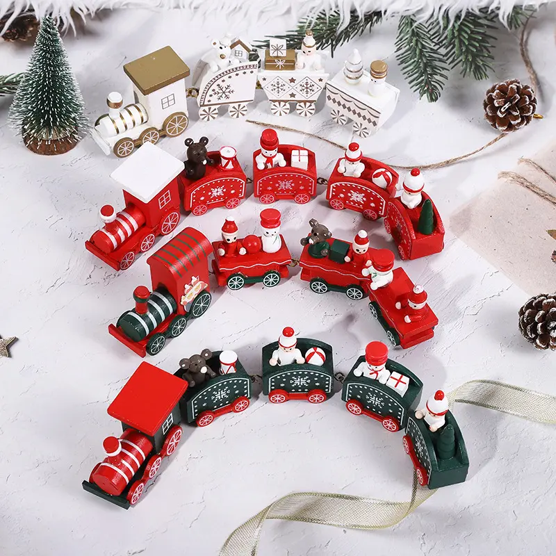 Tùy Chỉnh Xmas Đồ Trang Trí Bằng Gỗ Giáng Sinh Train Bảng Trang Trí Giáng Sinh Năm Mới Bằng Gỗ Giáng Sinh Train