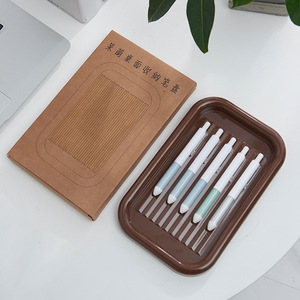 Plastic Desktop Organizer <b>Pen</b> Tray Solid Color 2L No Lid Study Room Storage Tray - Product Image 3