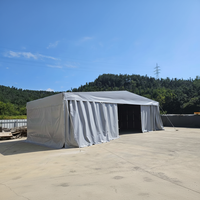 Abri de stockage en PVC avec structure en acier robuste, grande tente mobile rétractable pour atelier et entrepôt extérieur