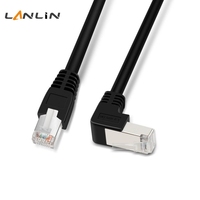 Câble de raccordement Ethernet Gigabit blindé à coude de catégorie 6A pour caméra industrielle et routeur de bureau