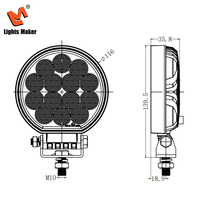 Luces LED Pod Impermeables IP69K de 56W, Redondas de 4.6 Pulgadas, Haz de Luz Amplio de 5400LM, para Todoterreno, Camionetas 4x4, SUV, ATV, Lámpara Antiniebla 0705-4-56