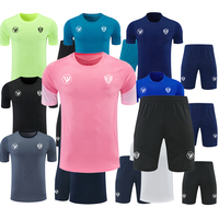 Camiseta de Fútbol Personalizada al por Mayor, Uniforme de Equipo 100% Poliéster Transpirable de Secado Rápido, Manga Corta para Hombre Adulto, Local y Visitante