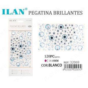 Ilan Adesivi Brillanti 3-18mm Bianchi 120 Pezzi per Decorazioni Artigianali - Product Image 3