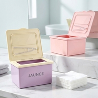 Boîte de rangement en plastique PP JAUNCE avec couvercle rabattable, réutilisable, pour cosmétiques et articles divers
