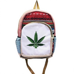 Sac à dos unisexe en coton et chanvre fait main, sacs de soirée, mode éco-responsable, fermeture éclair, artisanat tissé à la main - Product Image 1