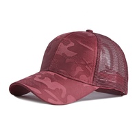 Gorra de Béisbol Unisex de Camuflaje de Moda, 100% Poliéster, Transpirable e Impermeable, Estilo Deportivo, Primavera Verano Playa, Gorra de Malla con Visera