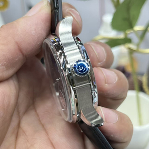 Nuevo Reloj de Pulsera para Hombre con Calendario Perpetuo Automático OEM, Fase Lunar Doble, Cristal de Zafiro, Esfera Azul Medianoche, Correa de Cuero Negra - Product Image 4