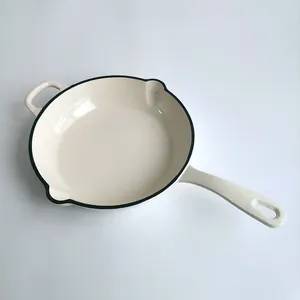 10.25英寸白色搪瓷铸铁煎锅