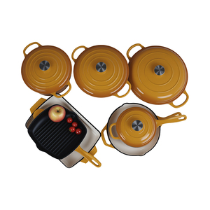 Batterie de cuisine <span class=keywords><strong>en</strong></span> vente <span class=keywords><strong>en</strong></span> gros Marmite <span class=keywords><strong>en</strong></span> <span class=keywords><strong>fonte</strong></span> à induction rouge Casserole <span class=keywords><strong>en</strong></span> <span class=keywords><strong>fonte</strong></span> <span class=keywords><strong>émaillée</strong></span> antiadhésive pour le <span class=keywords><strong>four</strong></span> Sets de marmites - Product Image 5