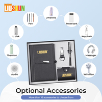 Ensemble cadeau de luxe personnalisable : Carnet A5, stylo, mug isotherme, clé USB, impression UV, promotion professionnelle, vente en gros, cuir PU