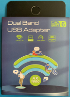 PIX-LINK Nouveauté Adaptateur WiFi 6 USB 3.0 sans fil AX1800 Double Bande 1800Mbps Antenne à Gain Élevé Sans Pilote pour Ordinateur de Bureau/Portable