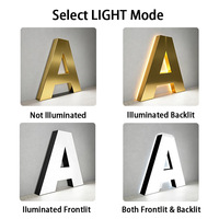 Papan Tanda LED 3D Logam Luar Ruangan Kustom dengan Logo Bisnis, Huruf Bercahaya untuk Iklan Bisnis