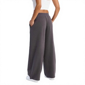 Pantalon de survêtement ample personnalisé pour femme, coupe large, taille élastique, couleur unie, décontracté - Product Image 1