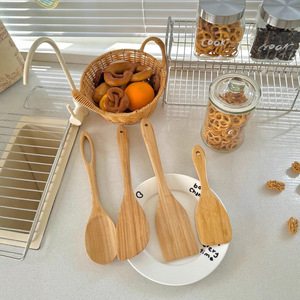 Juego de espátulas de bambú, 4 piezas, utensilios de cocina antiadherentes y resistentes al calor para freír en sartén - Product Image 2