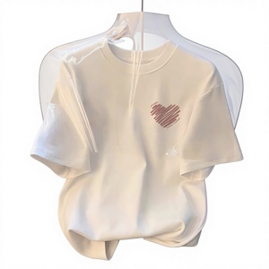 <span class=keywords><strong>Camiseta</strong></span> Casual de Manga Corta para <span class=keywords><strong>Mujer</strong></span>, Personalizable, con Bordado Técnico, Estilo Veraniego, Spandex/Algodón, Corte Regular - Product Image 3
