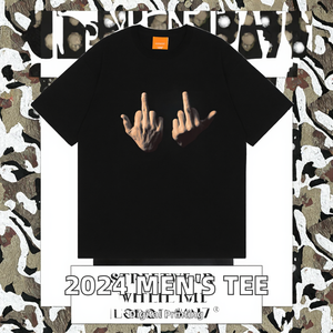 Camisetas de Satén con Diseño Nuevo 2024 para Hombre, Impresión por Descarga, Gráfico 100% Algodón, Manga Corta, Dedo Medio Vertical, Hip Hop - Product Image 3