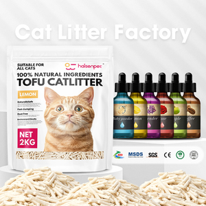 Amostras Grátis OEM ODM de Areia para Gato com Cheiro de Café, Limão, Rosa e Lavanda, Baixa Tração, Tofu - Product Image 1