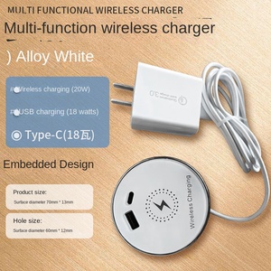 Sạc không dây tích hợp để bàn 20W, hợp kim, sạc nhanh USB TYPE-C, giấu trong đồ nội thất khách sạn, bàn làm việc, bàn cạnh giường ngủ - Product Image 6
