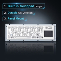 Clavier industriel métallique en acier inoxydable 304, à montage sur panneau, avec pavé tactile intégré, filaire USB, anti-vandalisme, étanche IP65, certifié CE