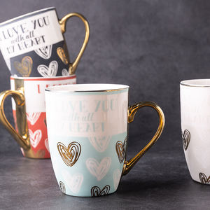 Speciale lusso New Bone China Cup ceramica Coffee Carving tecnica regalo manico in oro tazza in ceramica - Product Image 3