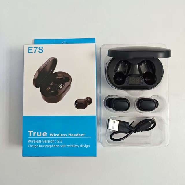 E7S TWS True Wireless Earbuds ENC Digital Display Mini Macaron In-Ear Headphones/Wireless Earphones for Sport Gaming Music Use