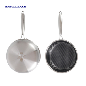 ZWILLON Poêle à frire antiadhésive en acier inoxydable nid d'abeille pour sauter, faire des crêpes, cuisiner avec couvercle 24CM/26CM/26CM <span class=keywords><strong>Wok</strong></span> - Product Image 4
