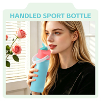 Bouteille d'eau isotherme moderne en acier inoxydable avec paille intégrée et poignée portable, gourde sportive thermique pour boissons froides, personnalisable, vente en gros