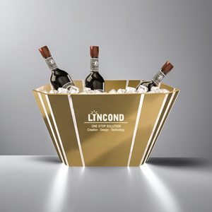 Nhà Sản Xuất Chuyên Nghiệp Tùy Chỉnh LED Ánh Sáng Xô Đá Vàng Đen Rượu Sâm Banh Rượu Vang Xô Đá Với Đứng Thanh LED Xô Đá - Product Image 4