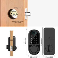 Serrure de porte intelligente de chambre à coucher Installation rapide en gros Tuya App mot de passe carte empreinte digitale serrure à poignée intelligente