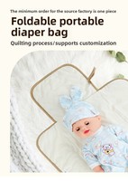 Tapis à langer portable de luxe unisexe, imperméable, pliable, rembourré, en matériau sûr, nettoyable, pour bébé et nourrisson